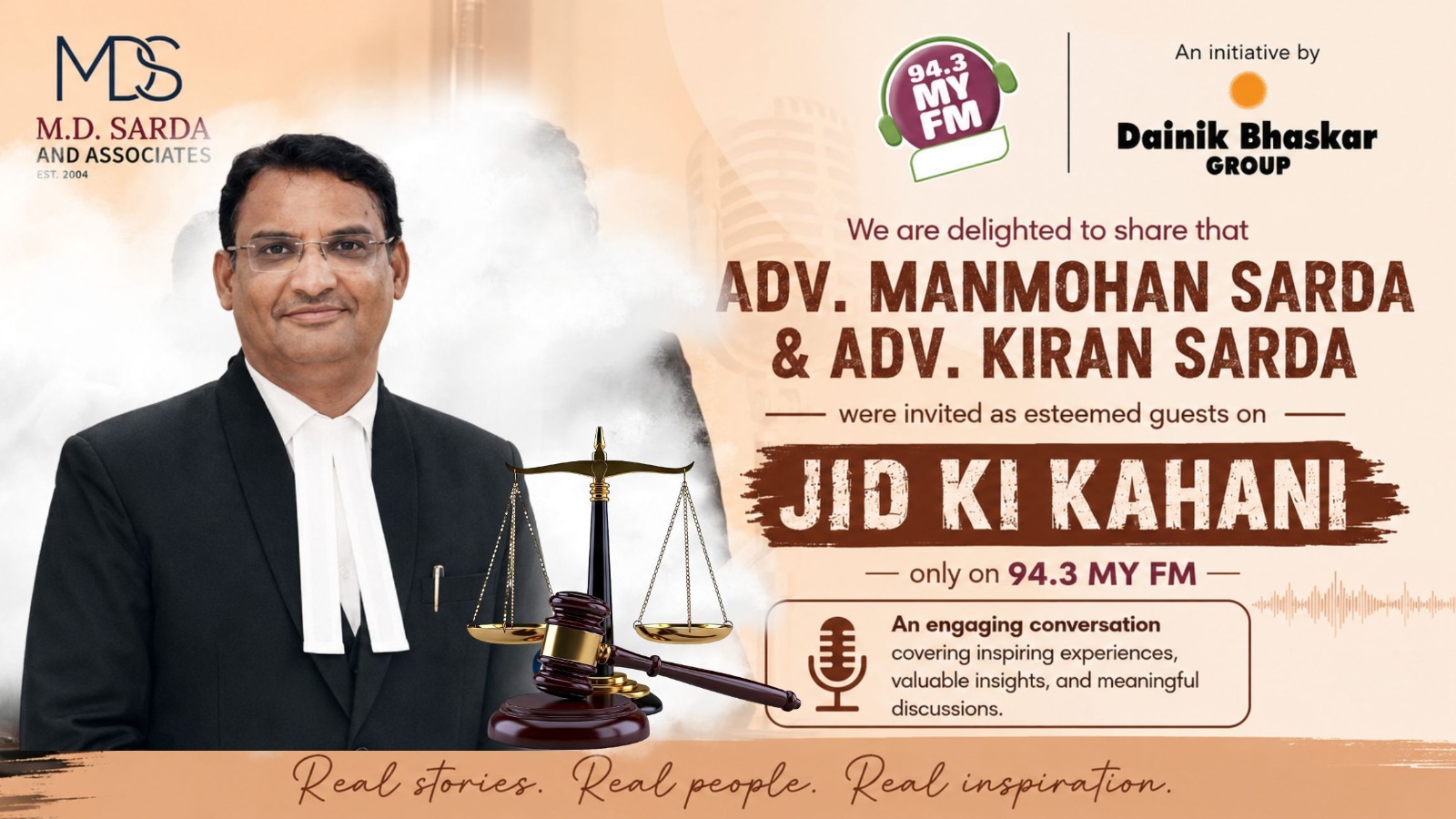Adv. Manmohan D. Sarda and Adv. Kiran Sarda on Jid Ki Kahani, 94.3 MY FM